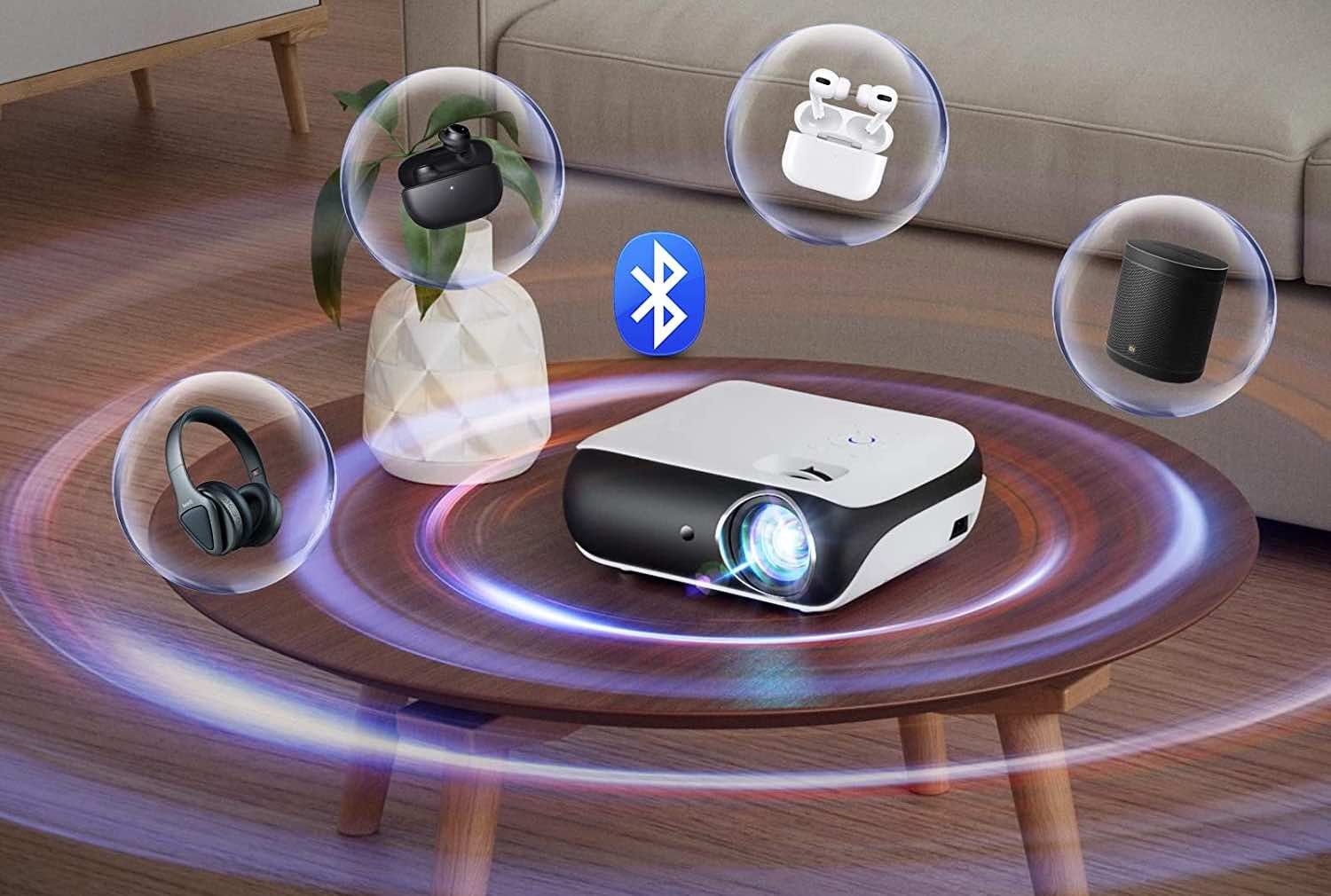 HAPPRUN 1080P Bluetooth Projector