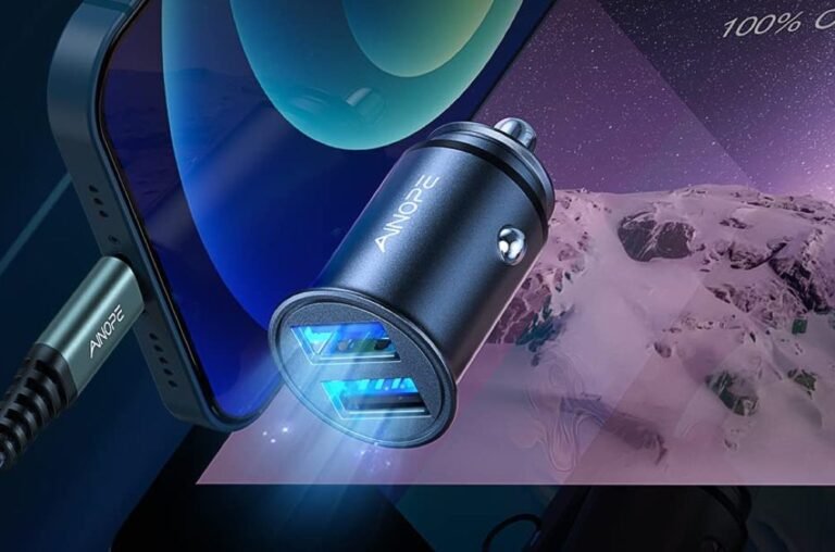 AINOPE Smallest 4.8A All Metal USB Car Charger