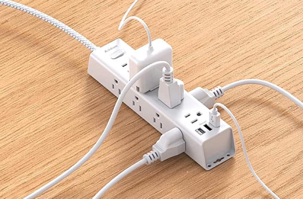 ADDTAM Power Strip with 12 AC Outlet and 3 USB