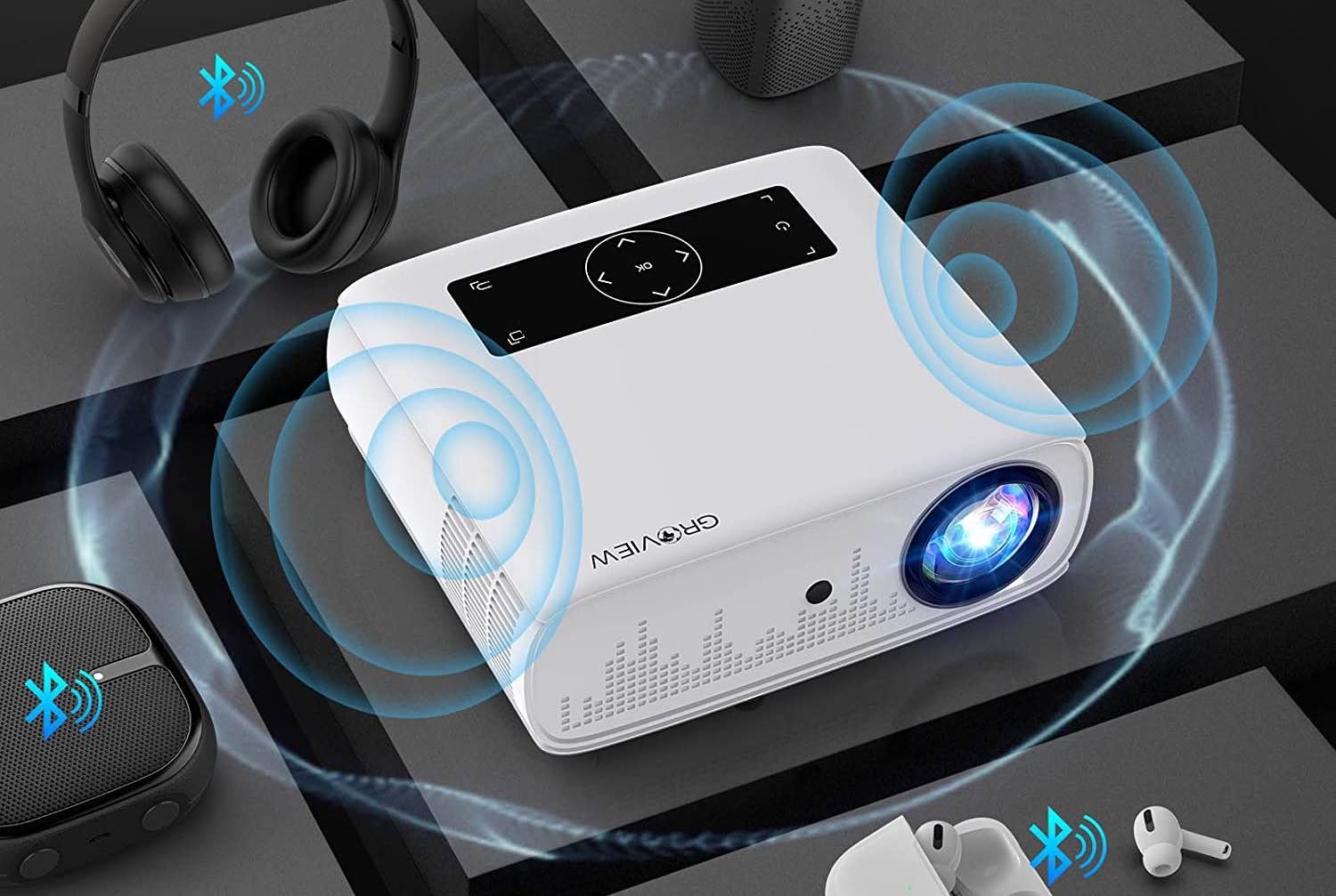 GROVIEW 1080P WiFi Projector