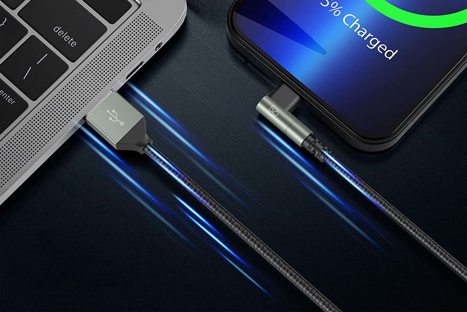 KIYODA 90 Degree iPhone Lightning Cable