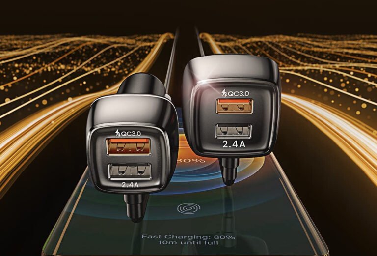 AINOPE 4 Multi USB Ports Fast Car Charger Adapter