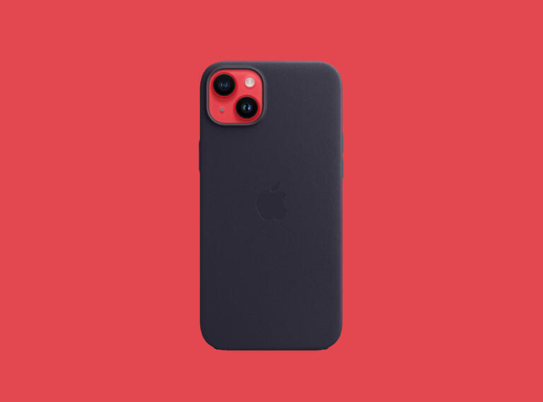Apple iPhone 14 Plus Leather Case with MagSafe - Ink Down To $20 Saving 65% 1
