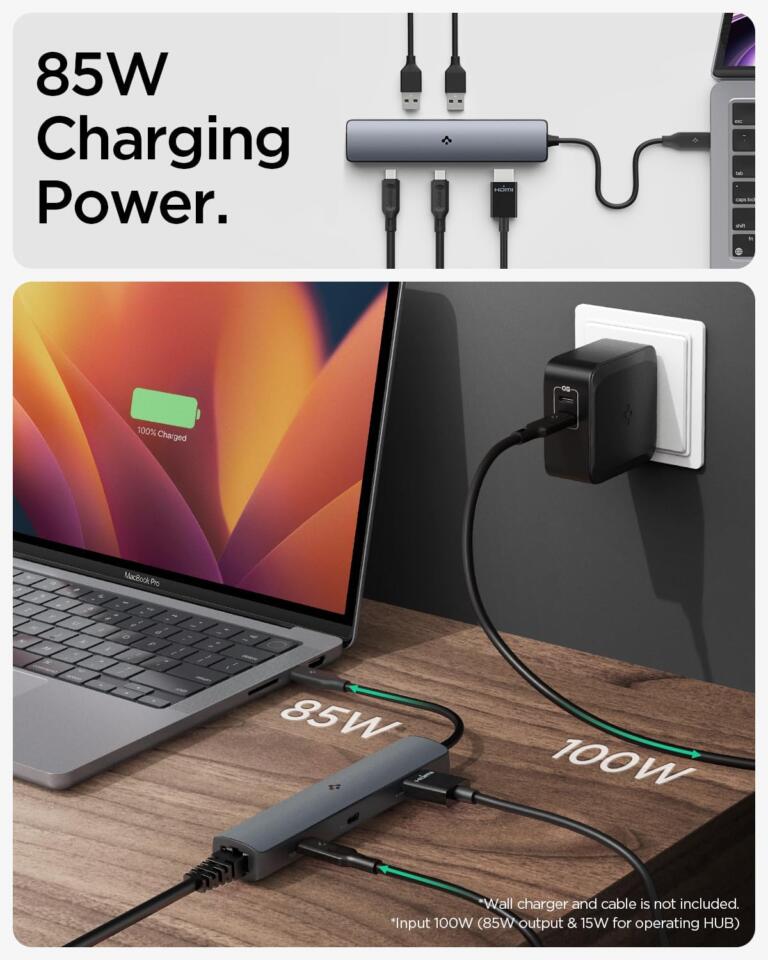 The Spigen 6-in-1 ArcDock Pro Thunderbolt 4 hub is now available at a reduced price of $70, down from its regular price of $100 1