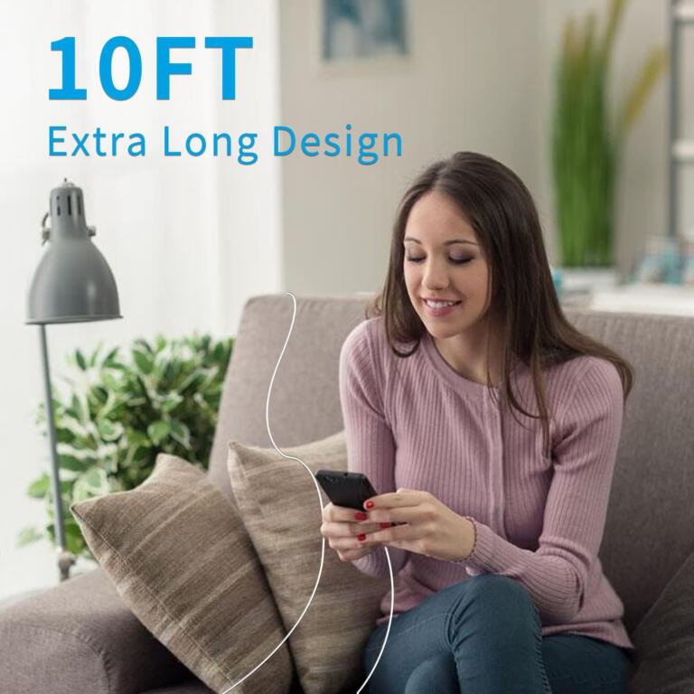 MFi Certified USB C to Lightning Cable 3Pack 10FT iPhone Fast Charger just $7 1