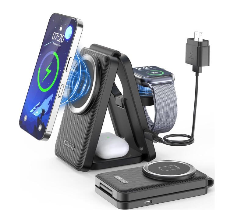 This 3 in 1 Wireless Charging Station for iPhone/Apple Watch/AirPods used to cost $53, but today it's $14.40 only 1