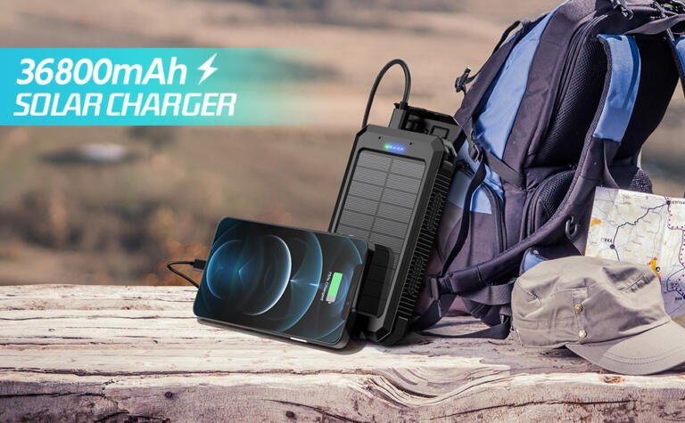 Power Up Anywhere: 37% Off on 36800mAh Solar Charger for Cellphones & Electronics 1