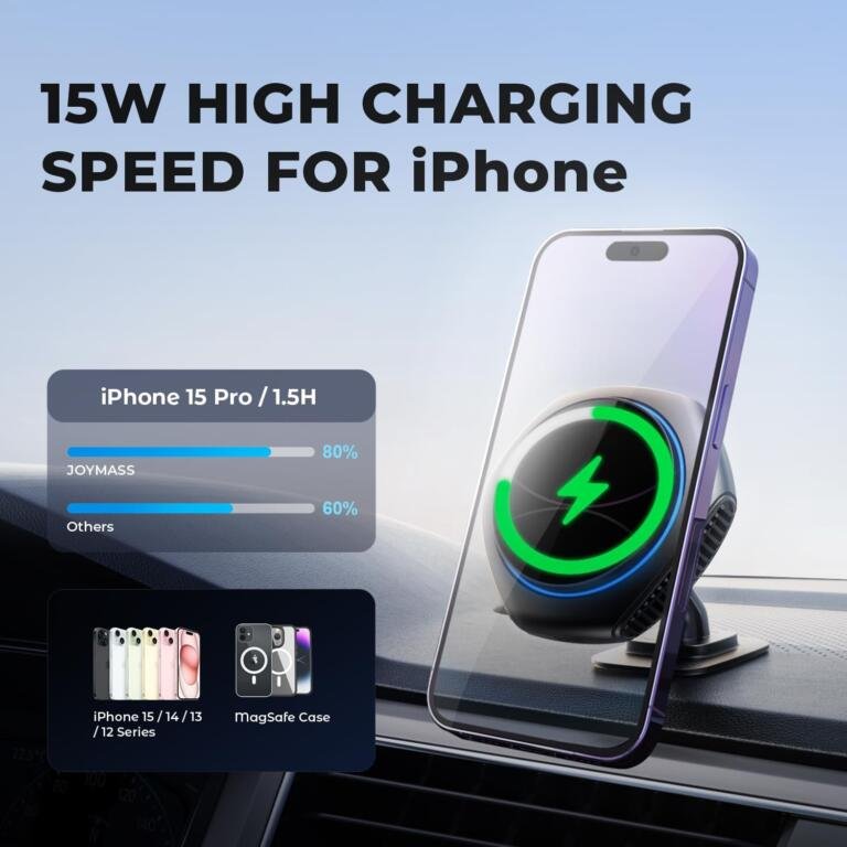 Unlock Savings: JOYMASS MagSafe Car Mount Charger - $17 with a Massive 45% Discount! 1