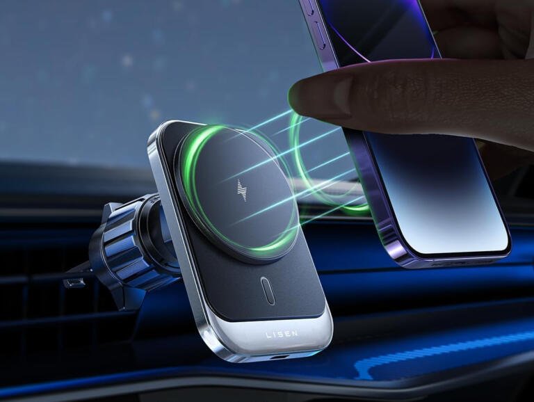 Elevate Your Ride with 58% Off on LISEN 15W Wireless Charger and Magnetic Phone Holder! 1