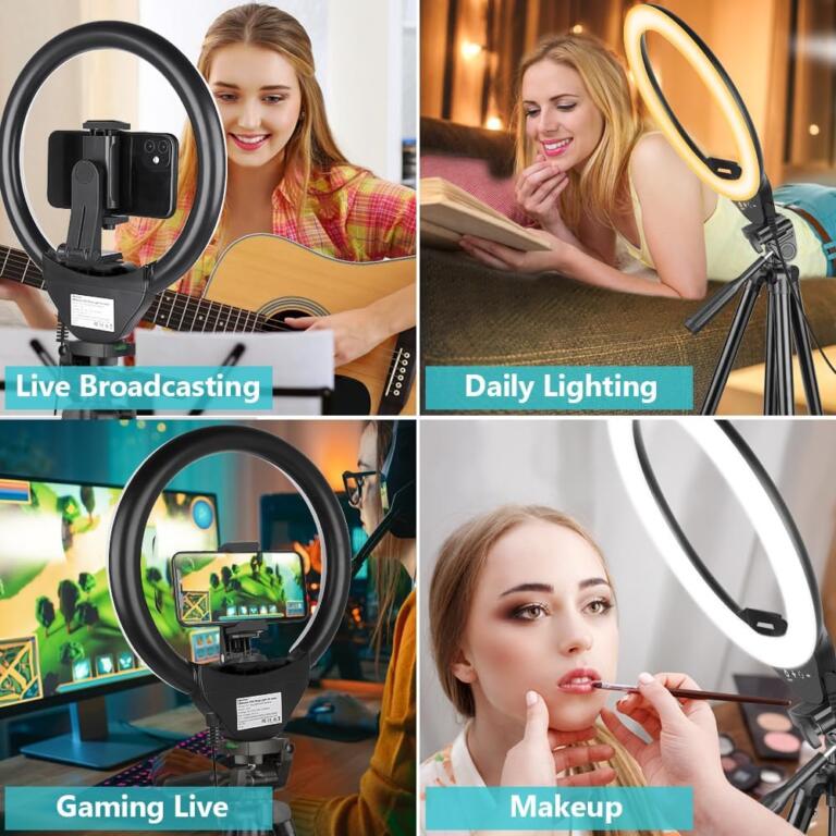 Create Stunning Content: Sensyne 10'' Ring Light with 50'' Tripod Stand - Only $28.48 1