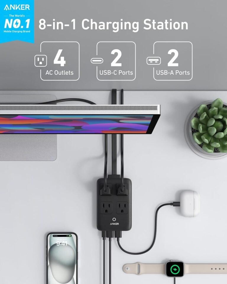 Anker Charging Station, 20W Max 8-in-1 USB-C Power Strip for iPhone