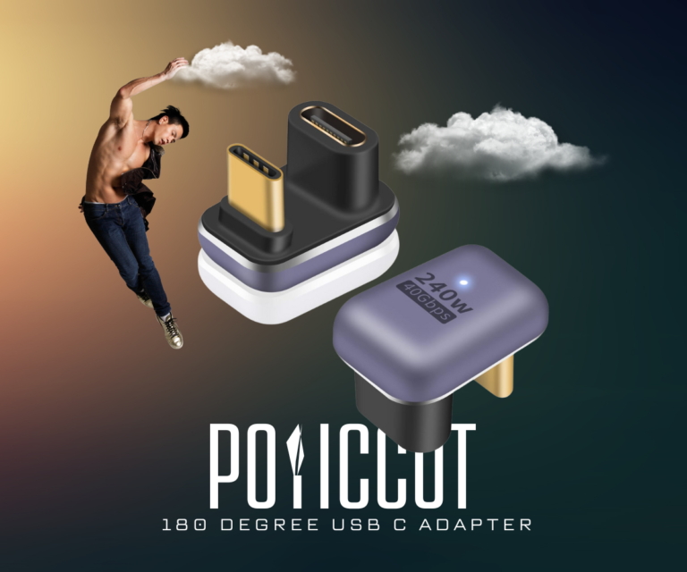 Poyiccot 180 Degree USB C Adapter