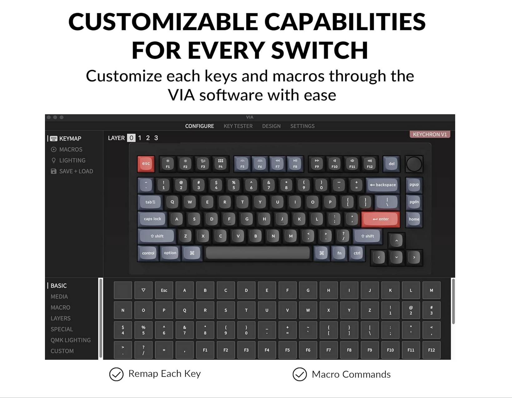 Keychron V1 Mechanical Keyboard : Best 75% Wired-Keyboard Under $70 2 Keychron V1 75% Wired Mechanical Keyboard with Red Hot-swappable Switches – Carbon Black Layout