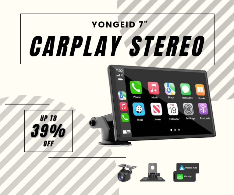 Yongeid 7-inch HD Car Stereo with CarPlay,