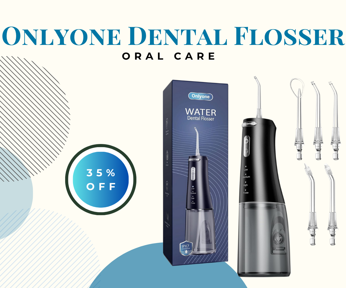 Onlyone Water Dental Flosser with 5 jet tips and 300ml tank