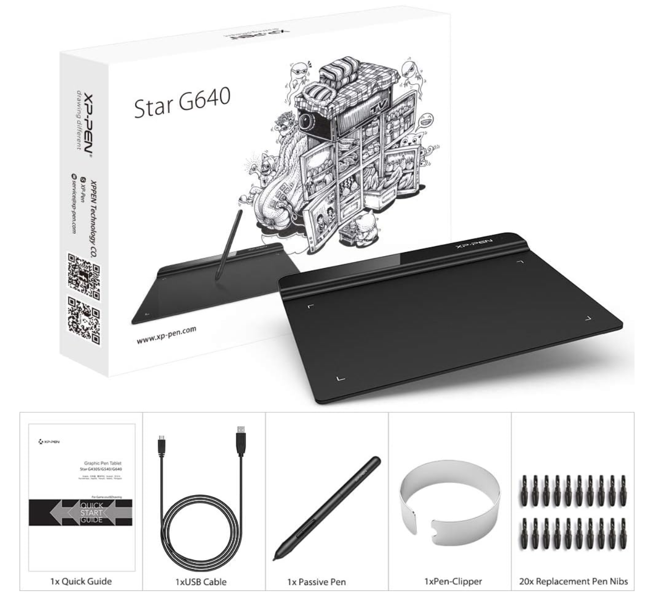 Close-up of the XP-PEN StarG640 tablet showing its slim design