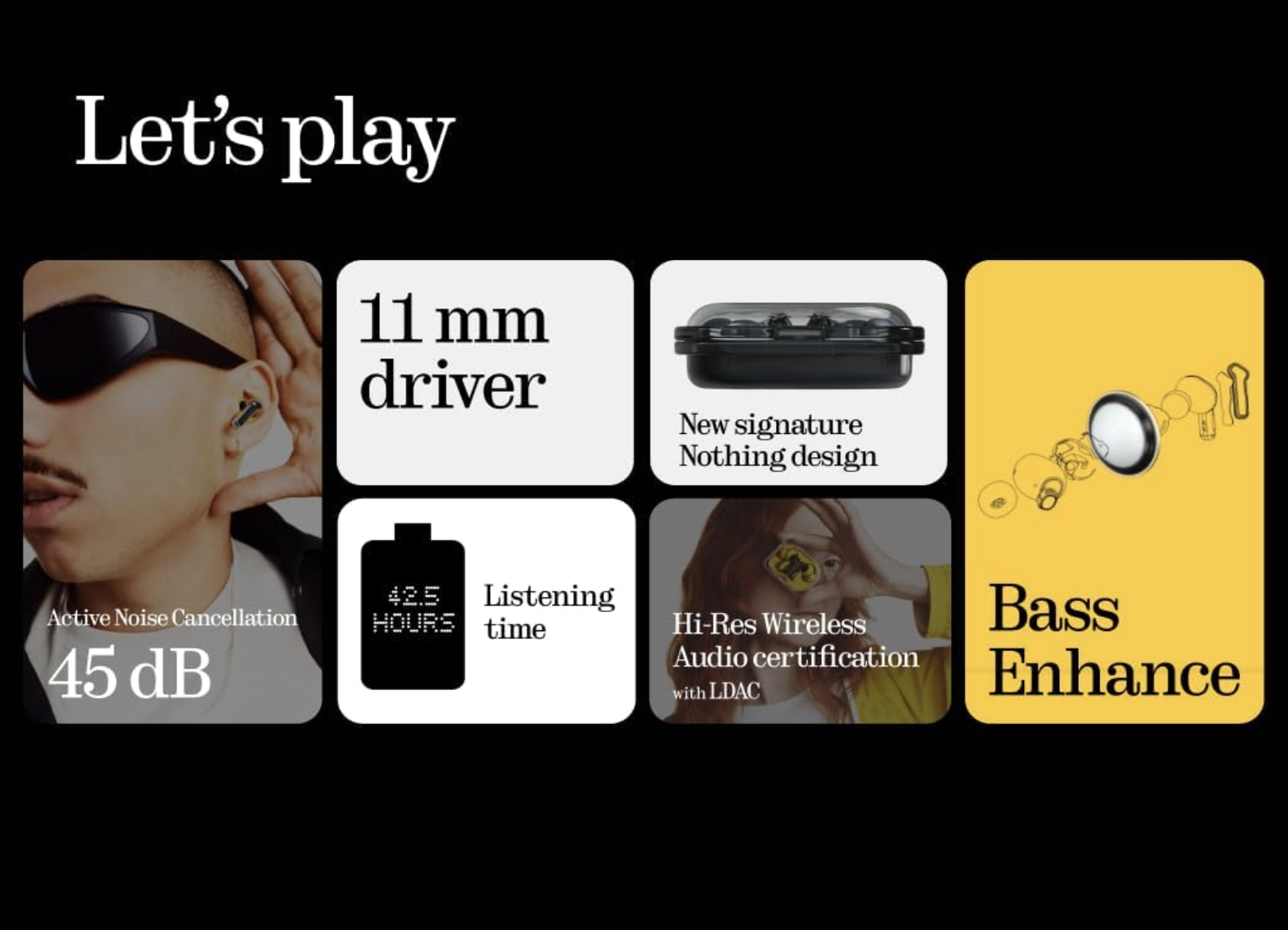 Nothing Ear (a) Earbuds with charging case on