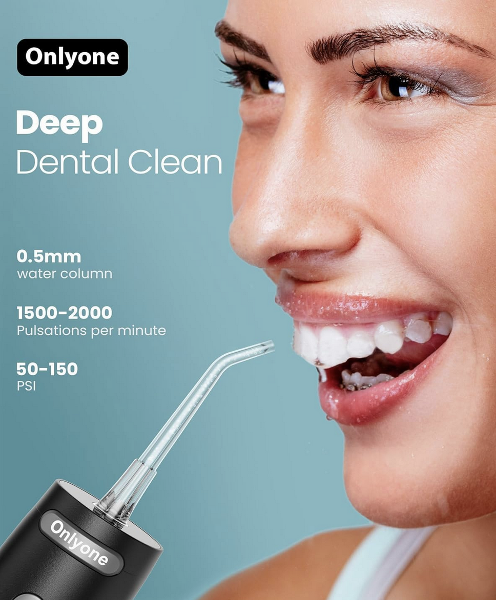 Onlyone Water Dental Flosser with 5 jet tips and 300ml tank
