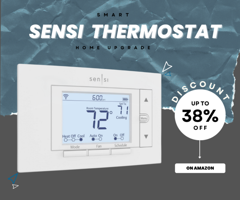 Why the Sensi Smart Thermostat is the Ultimate Home Upgrade – 38% OFF Deal + Alexa Control 10 Sensi thermostat front display close-up showing room temperature