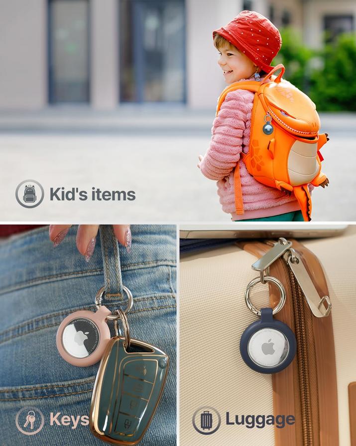 Practical AirTag Keychain Holder: Secure Keys, Pet Collars, & Bags 1