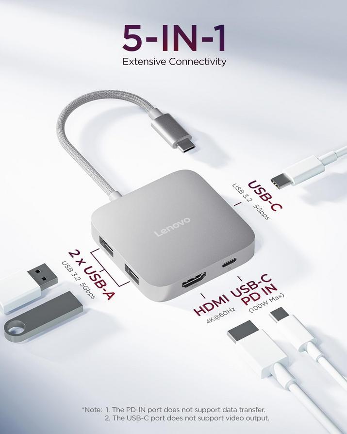 Lenovo USB-C 5-in-1 Travel Hub: Essential for Portable Apple Setups 9 Lenovo USB-C 5-in-1 Travel Hub: Essential for Portable Apple Setups 7