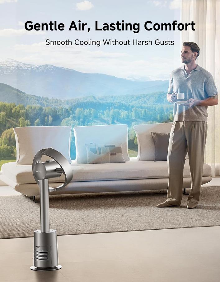 Smart Bladeless Tower Fan: Cooler Comfort for Your Apple Setup 1
