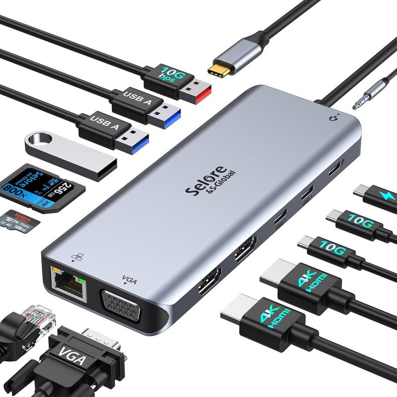 Upgrade Your Apple Desk: Selore's Powerful 14-in-1 USB-C Dock 1