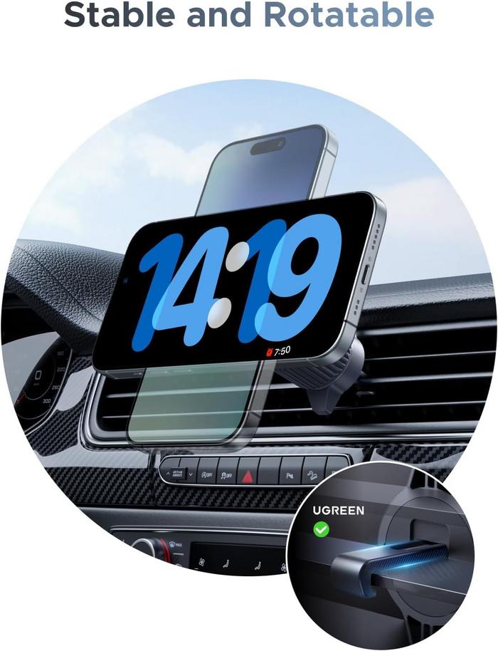UGREEN MagFlow Qi2.2 Car Charger: Smart Power for Your iPhone Commute 10 UGREEN MagFlow Qi2.2 Car Charger: Smart Power for Your iPhone Commute 9