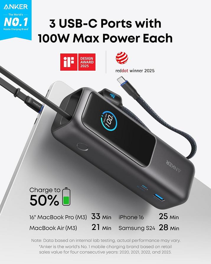 Anker's Powerful 25,000mAh Power Bank: Essential for Mac & iPhone Travel 3 Anker's Powerful 25,000mAh Power Bank: Essential for Mac & iPhone Travel 2