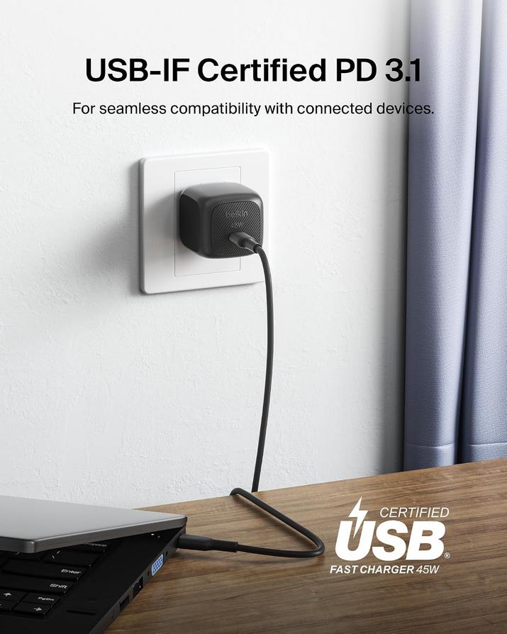 Belkin 45W Compact USB C Charger: Essential Power for Apple Travel 9 Belkin 45W Compact USB C Charger: Essential Power for Apple Travel 8
