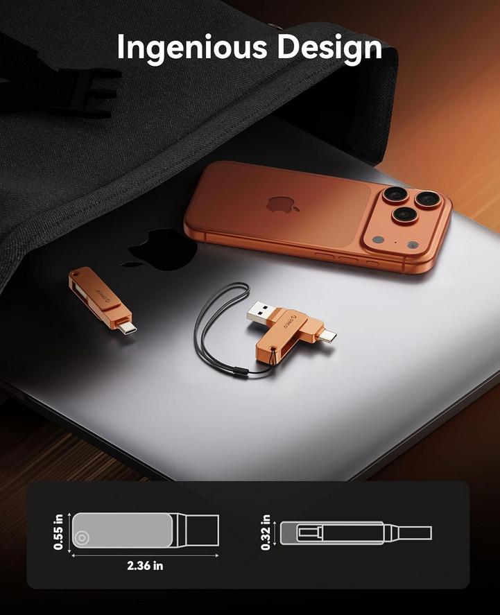 ORICO’s Portable 128GB USB-C/A Flash Drive for Apple Users 2 ORICO’s Portable 128GB USB-C/A Flash Drive for Apple Users 1